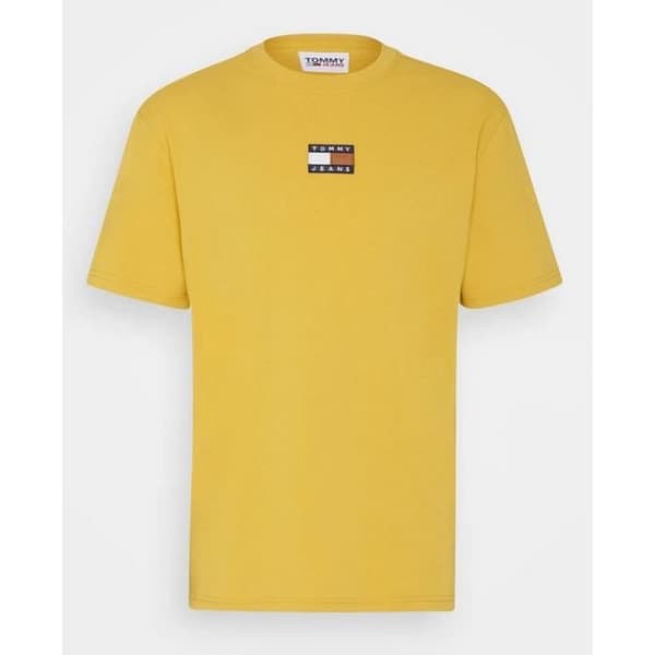 TOMMY JEANS T-SHIRT-märke för herr Gul M