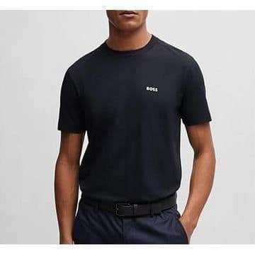 T-shirt - BOSS - Klassisk rundhals - Marin - 100% bomull - Korta ärmar