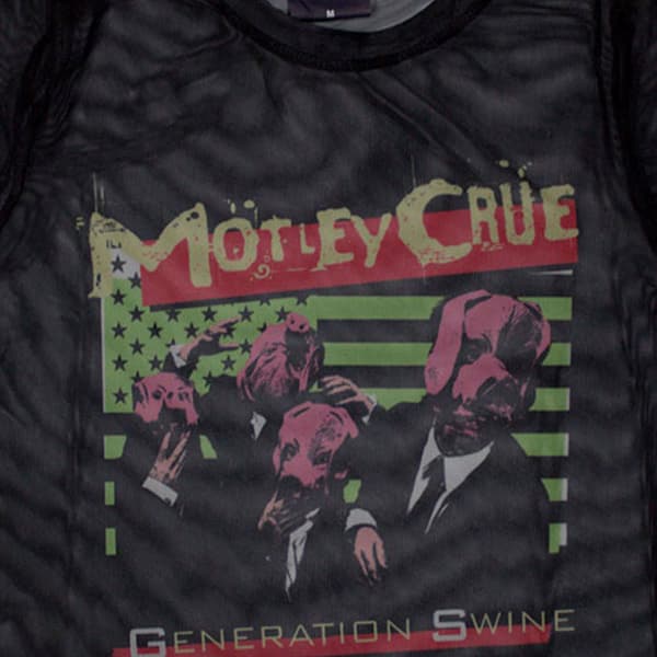 Motley Crue Generation Swine Mesh Crop Top Shirt