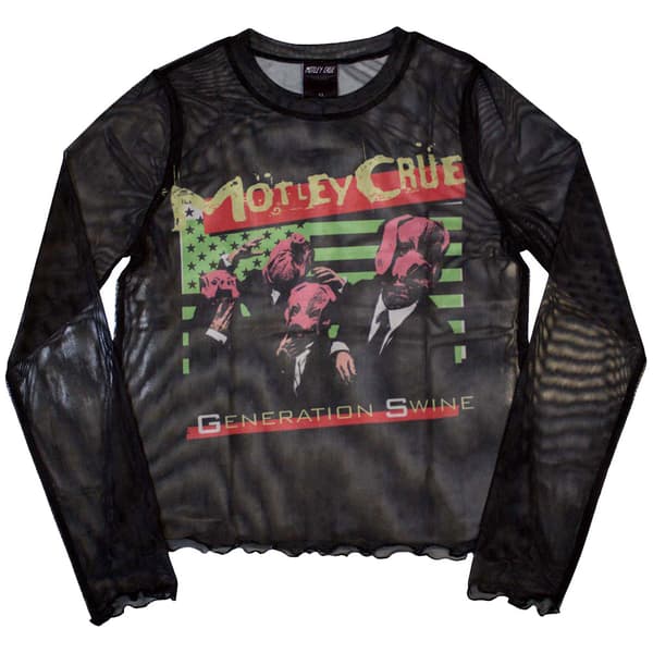 Motley Crue Generation Swine Mesh Crop Top Shirt