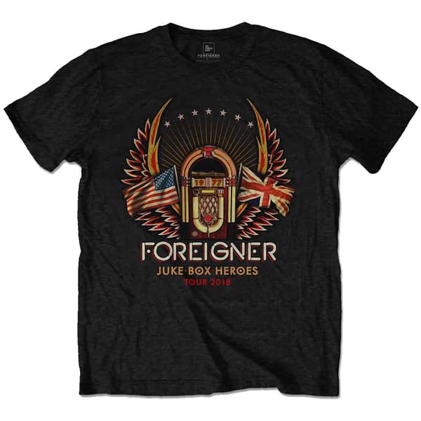 Foreigner Juke Box Heroes Eagle T Shirt Black XL