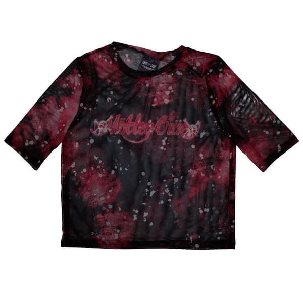 Motley Crue Dr Feelgood Logo Mesh Crop Top Shirt