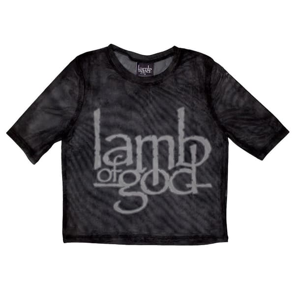 Lamb Of God Band Logo Mesh Crop Top Shirt