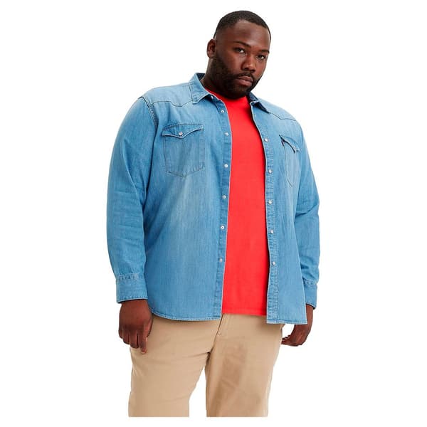 Levi´s ® Plus Barstow Western Skjorte Med Lange ærmer Blå 5XL Mand