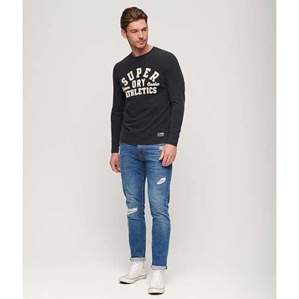 Superdry Vintage Athletic T-shirt Med Lång ärm Svart S Man