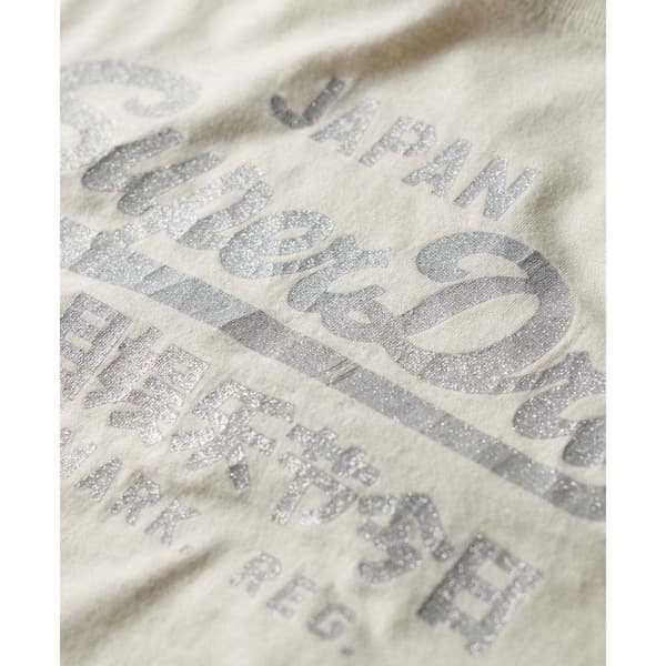 Superdry Metallic Vl Relaxed Lyhythihainen T-paita Beige XL Nainen
