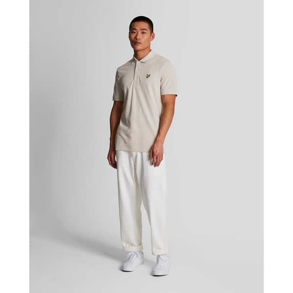 Lyle & Scott Plain Kortärmad Polotröja Beige 2XL Man