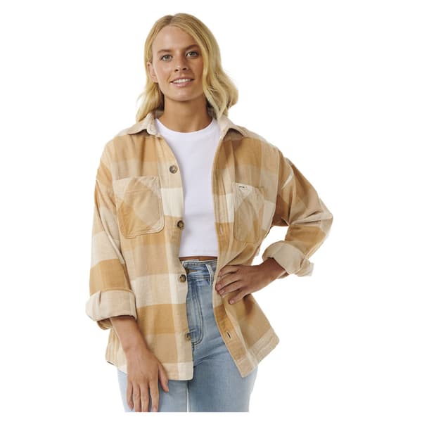 Rip Curl La Isla Flannel Skjorta Med Långa ärmar Beige S Kvinna