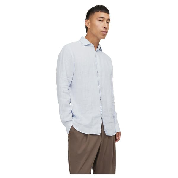 Jack & Jones Parker Linen Stripe Skjorta Med Långa ärmar Vit L Man
