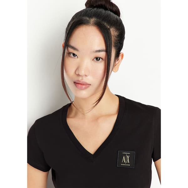 Armani Exchange 8nytnx_yjg3z Lyhythihainen V-aukkoinen T-paita Musta 2XL Nainen