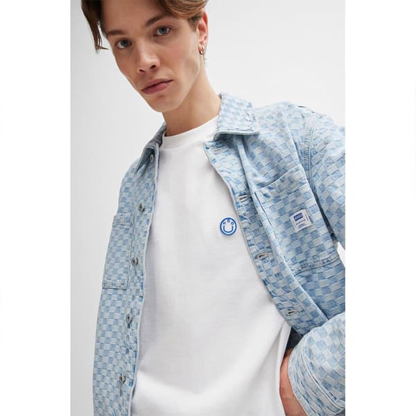 Hugo Niley Blue T-shirt Med Korta ärmar Vit M Man