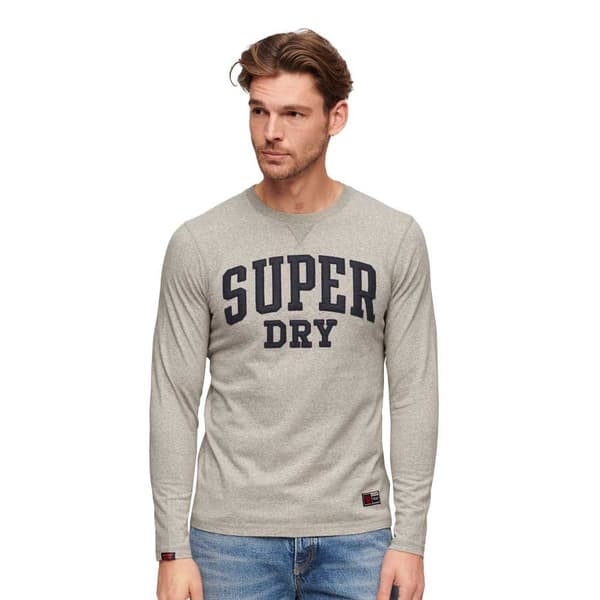 Superdry Vintage Athletic T-shirt Med Lång ärm Grå S Man