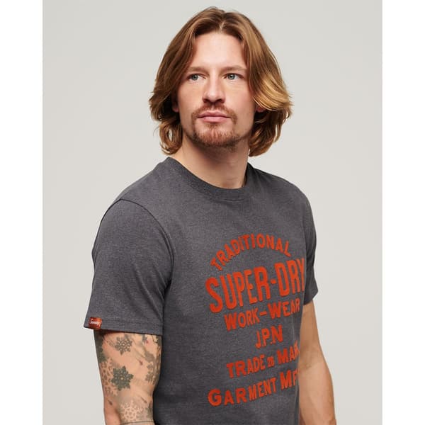 Superdry Workwear Flock Graphic T-shirt Med Korta ärmar Grå L Man
