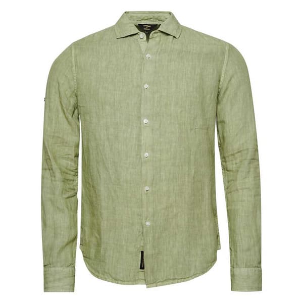 Superdry Studios Casual Linen Skjorta Med Långa ärmar Grönt 2XL Man