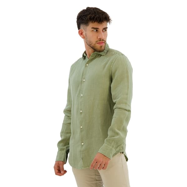 Superdry Studios Casual Linen Skjorta Med Långa ärmar Grönt 2XL Man