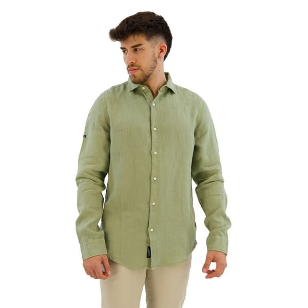 Superdry Studios Casual Linen Skjorta Med Långa ärmar Grönt 2XL Man