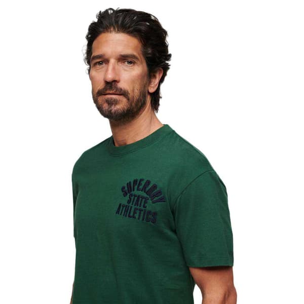 Superdry Embroidered Superstate Ath Logo T-shirt Med Korta ärmar Grönt 3XL Man