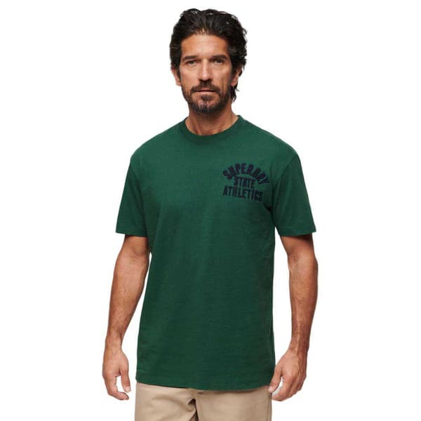 Superdry Embroidered Superstate Ath Logo T-shirt Med Korta ärmar Grönt 3XL Man