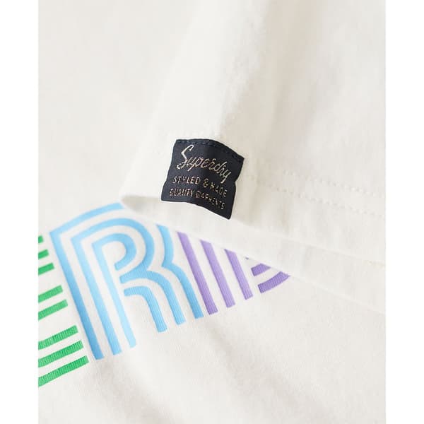 Superdry Rainbow Logo Relaxed T-shirt Med Korta ärmar Vit L Kvinna
