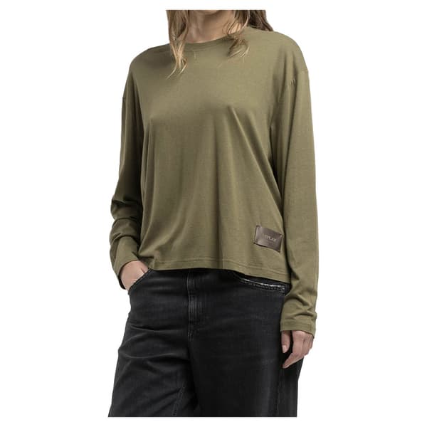 Replay W3162 .000.22524p T-shirt Med Lång ärm Grönt L Kvinna