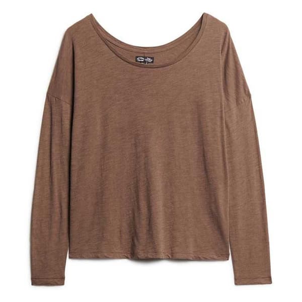 Superdry W6011975a T-shirt Med Lång ärm Brun S Kvinna