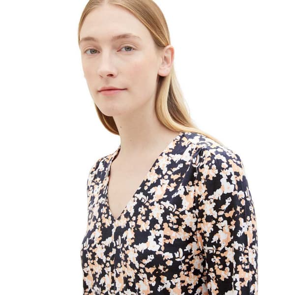 Tom Tailor 1040538 V Neck Blus Flerfärgad M Kvinna