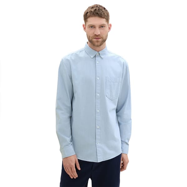 Tom Tailor Oxford Skjorta Med Långa ärmar Blå XL Man
