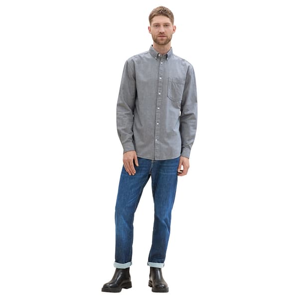 Tom Tailor Oxford Skjorta Med Långa ärmar Grå XL Man