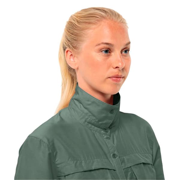 Jack Wolfskin Barrier Skjorta Med Långa ärmar Grönt S Kvinna