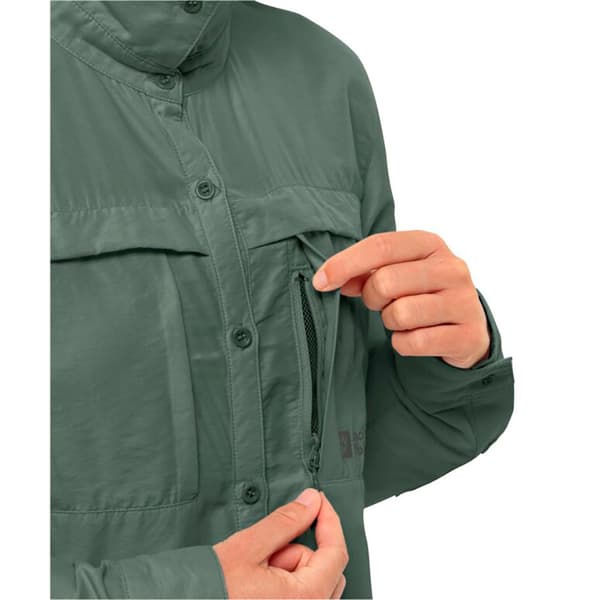 Jack Wolfskin Barrier Skjorta Med Långa ärmar Grönt S Kvinna