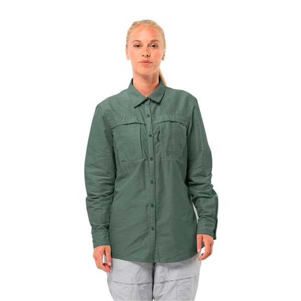 Jack Wolfskin Barrier Skjorta Med Långa ärmar Grönt S Kvinna