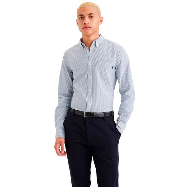 Dockers Stretch Oxford Slim Skjorte Med Lange ærmer Blå L Mand
