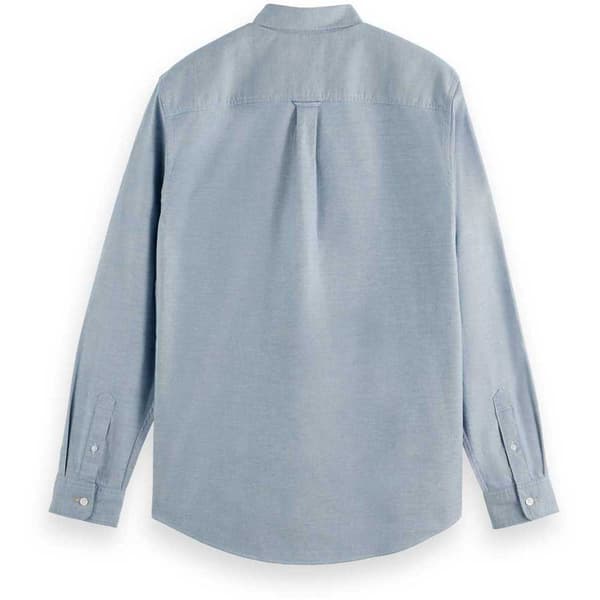Scotch & Soda Essential Oxford Solid Pitkähihainen Paita Sininen M Mies