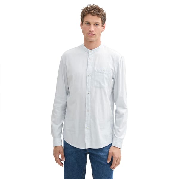 Tom Tailor Structured Skjorte Med Lange ærmer Hvid L Mand