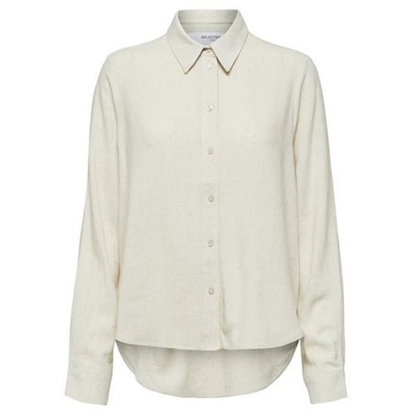 Selected Viva Skjorte Med Lange ærmer Beige 44 Kvinde