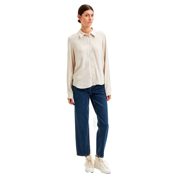 Selected Viva Skjorte Med Lange ærmer Beige 44 Kvinde