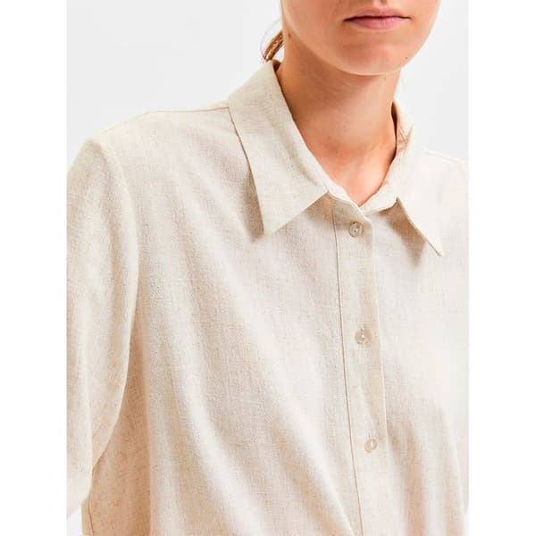 Selected Viva Skjorte Med Lange ærmer Beige 44 Kvinde