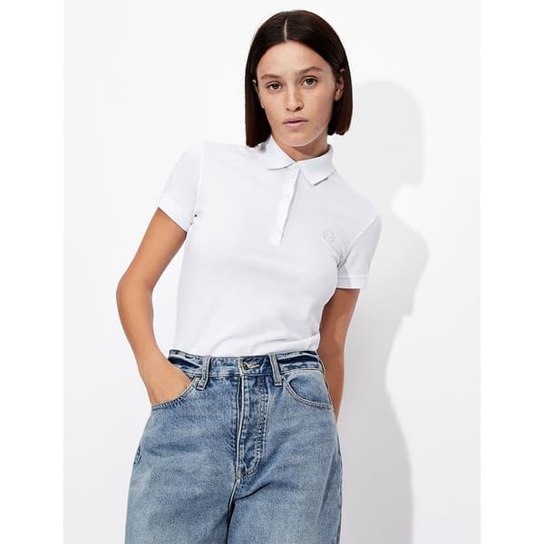 Armani Exchange 8nyf73_yj17z Kortärmad Polotröja Vit S Kvinna