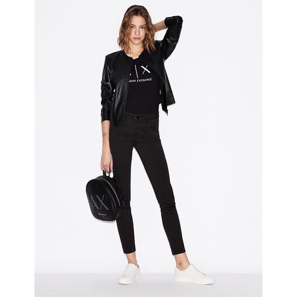 Armani Exchange 8nyt70_yj16z T-shirt Med Korte ærmer Sort M Kvinde