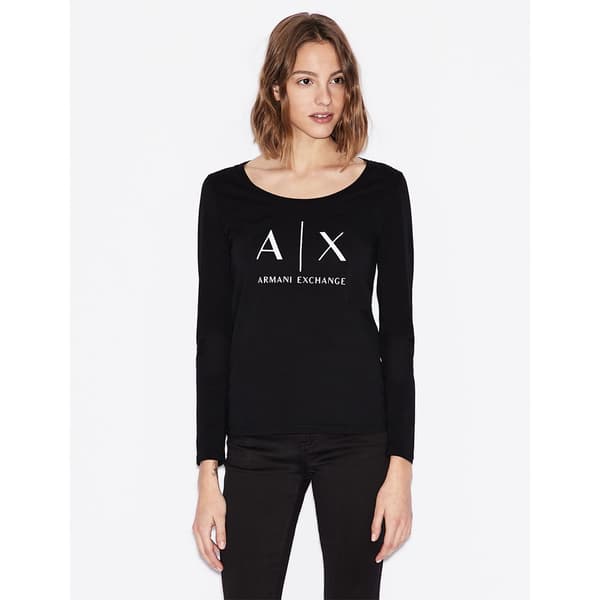 Armani Exchange 8nytdg_yj16z T-shirt Med Lange ærmer Sort S Kvinde