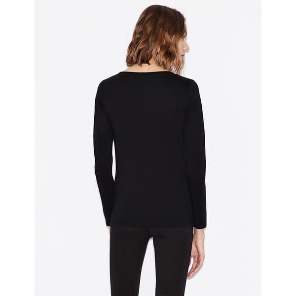 Armani Exchange 8nytdg_yj16z T-shirt Med Lange ærmer Sort S Kvinde