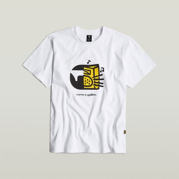 G-star Boombox Cartoon Loose T-shirt Med Korte ærmer Hvid L Mand