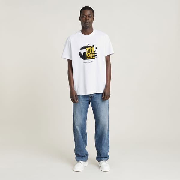 G-star Boombox Cartoon Loose T-shirt Med Korte ærmer Hvid L Mand
