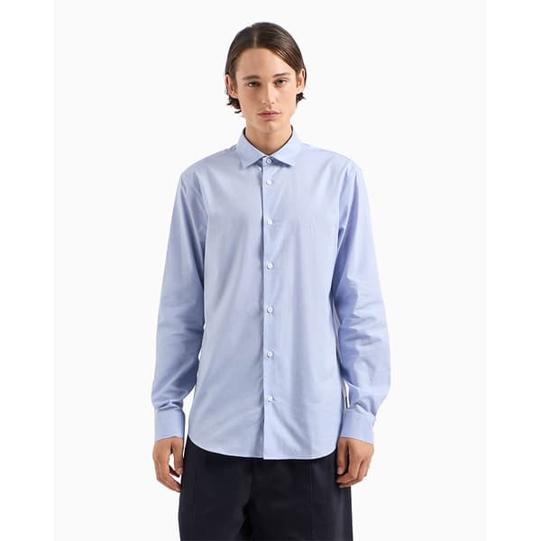 Armani Exchange 6dzc22-zn5sz Skjorte Med Lange ærmer Blå S Mand