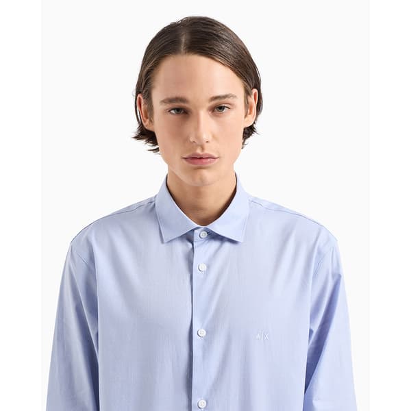 Armani Exchange 6dzc22-zn5sz Skjorte Med Lange ærmer Blå L Mand