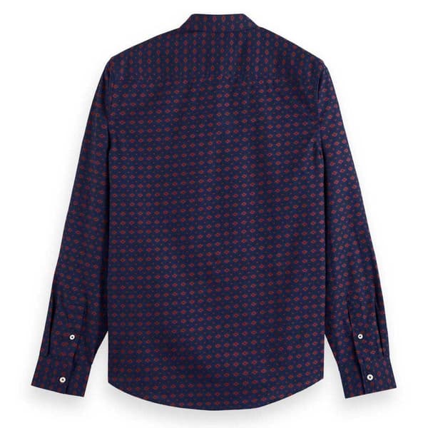 Scotch & Soda Slim Fit Ditsy Aop Skjorta Med Långa ärmar Blå M Man