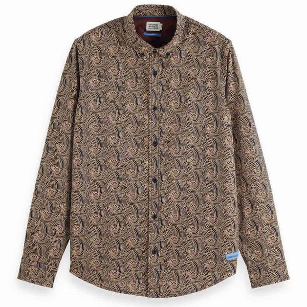 Scotch & Soda 178723 Skjorte Med Lange ærmer Brun L Mand