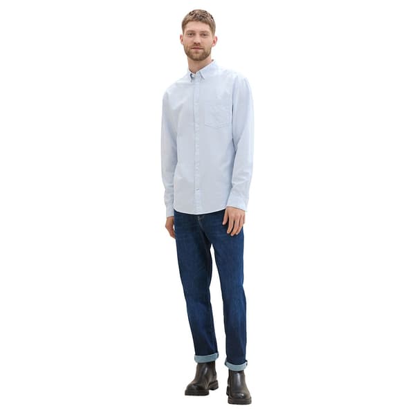Tom Tailor Oxford Skjorta Med Långa ärmar Vit S Man