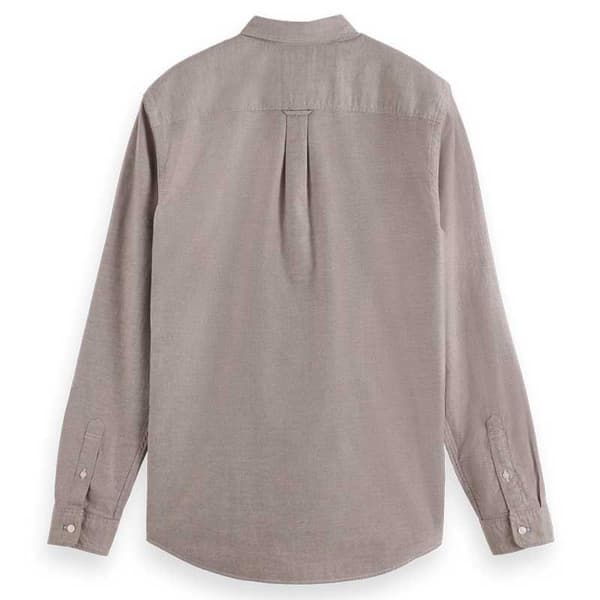 Scotch & Soda Essential Oxford Solid Skjorte Med Lange ærmer Grå M Mand