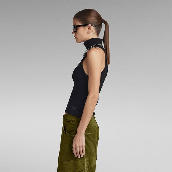 G-star D24007-d487 Ärmlös T-shirt Med Hög Hals Grönt S Kvinna